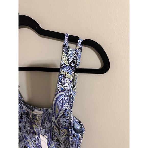 Lascana Short Dress Beach Size‎ 4 Blue Purple Paisley Print Halter Neck #999 - Picture 7 of 12